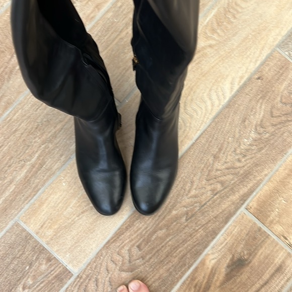 Tori Burch Leather and suede over the knee boots with gold hardware - Picture 7 of 8